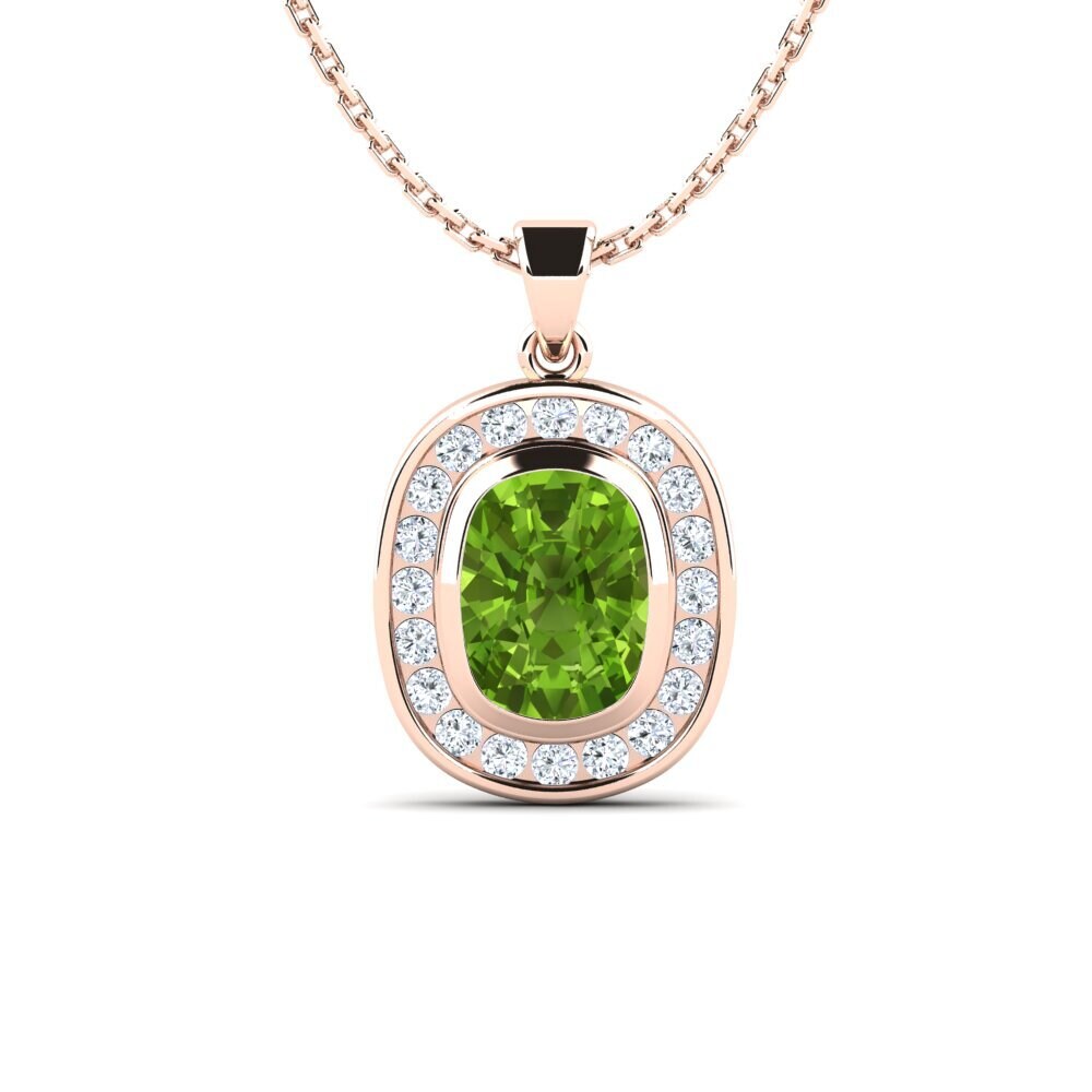 Cushion Peridot Women's Pendant Elivina