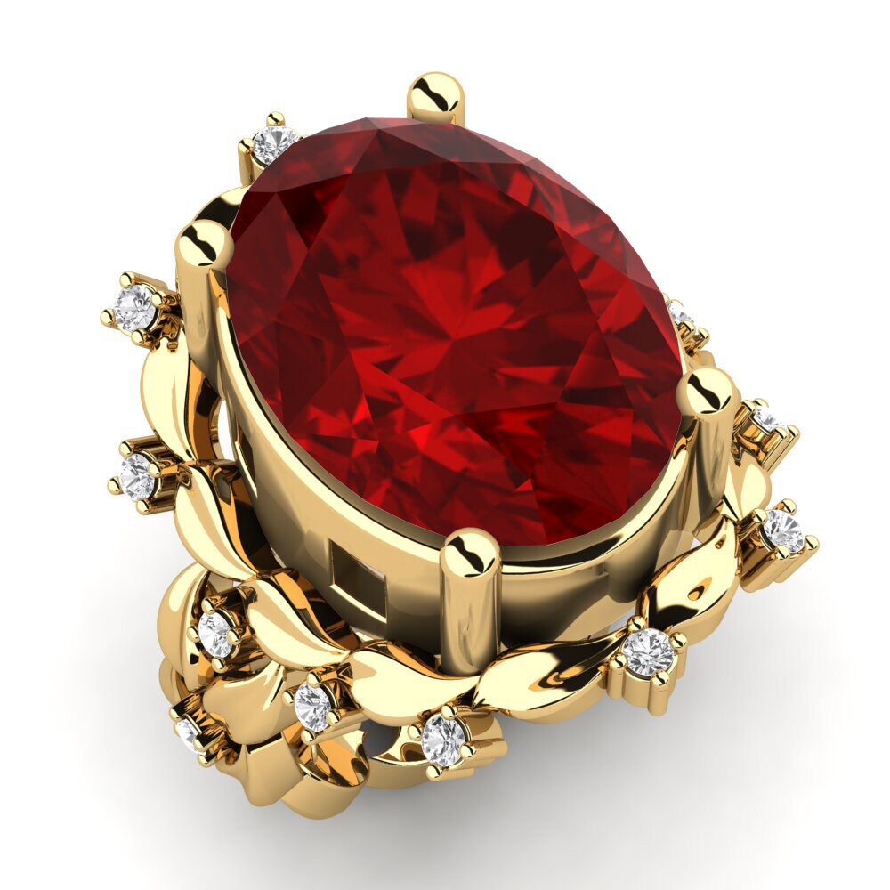 14k Oro Amarillo Anillo Ellan
