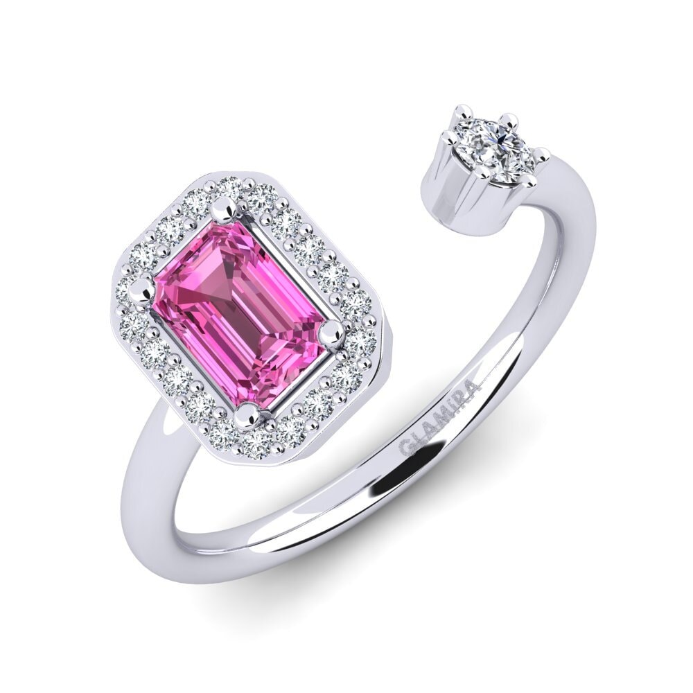 Emerald Cut Pink Topaz Engagement Ring Ellga