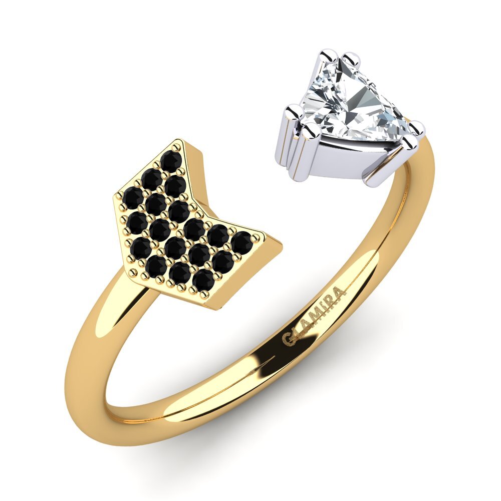 14ct Yellow / White Gold White Zircon Ring Ellger