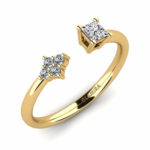 Anillo Elliana Oro Amarillo 585 & Diamante & Cristal de Swarovski