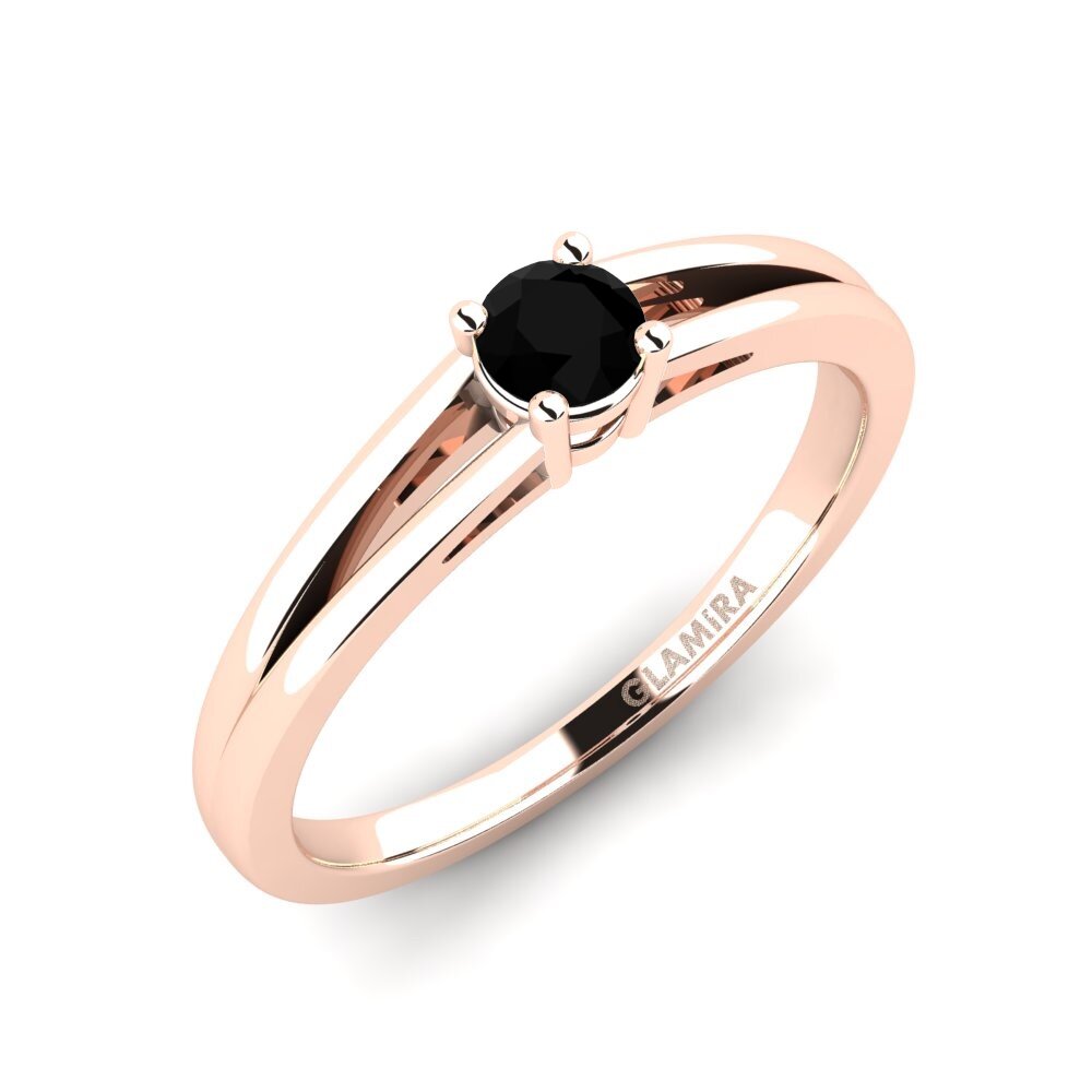 14ct Rose Gold Black Sapphire Engagement Ring Ellie