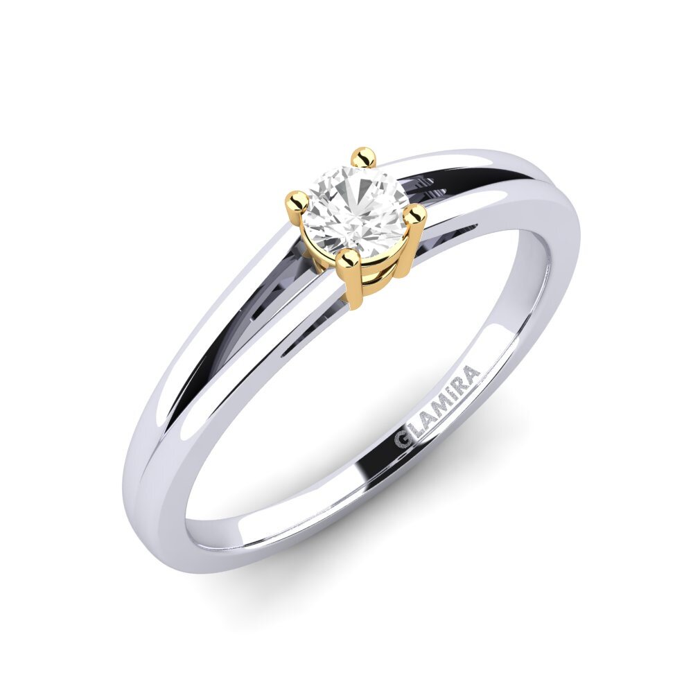 14ct White / Yellow Gold White sapphire Engagement Ring Ellie