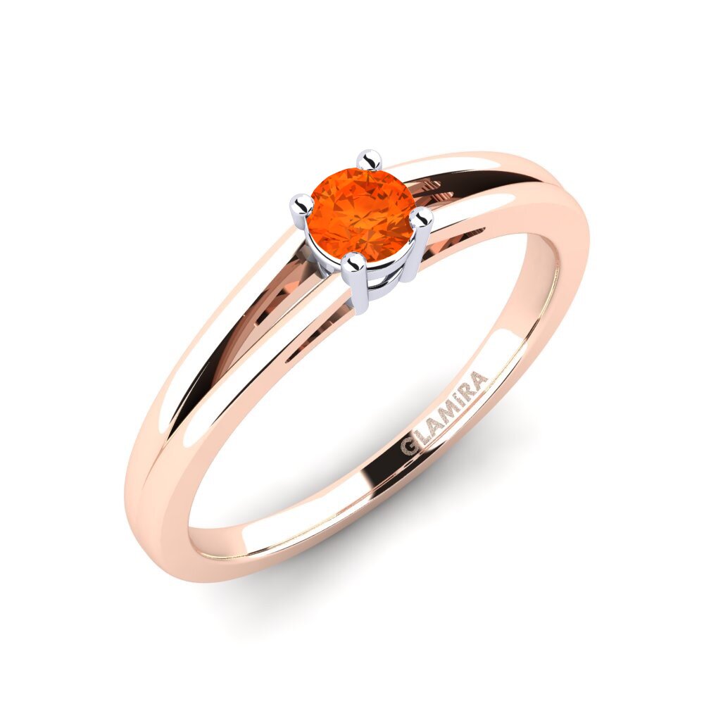 14ct Rose / White Gold Fire-Opal Engagement Ring Ellie