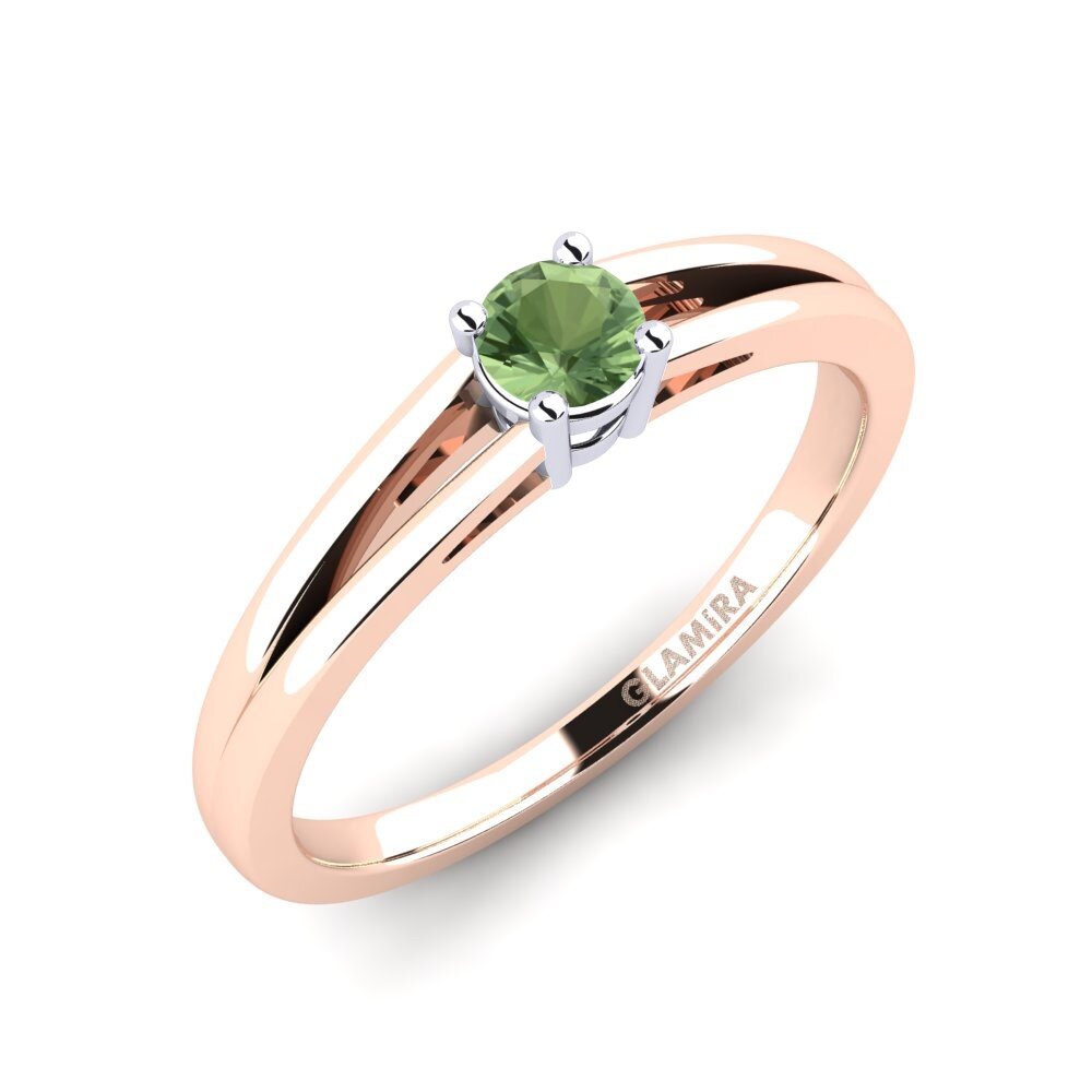 14ct Rose & White Gold Green Sapphire Engagement Ring Ellie