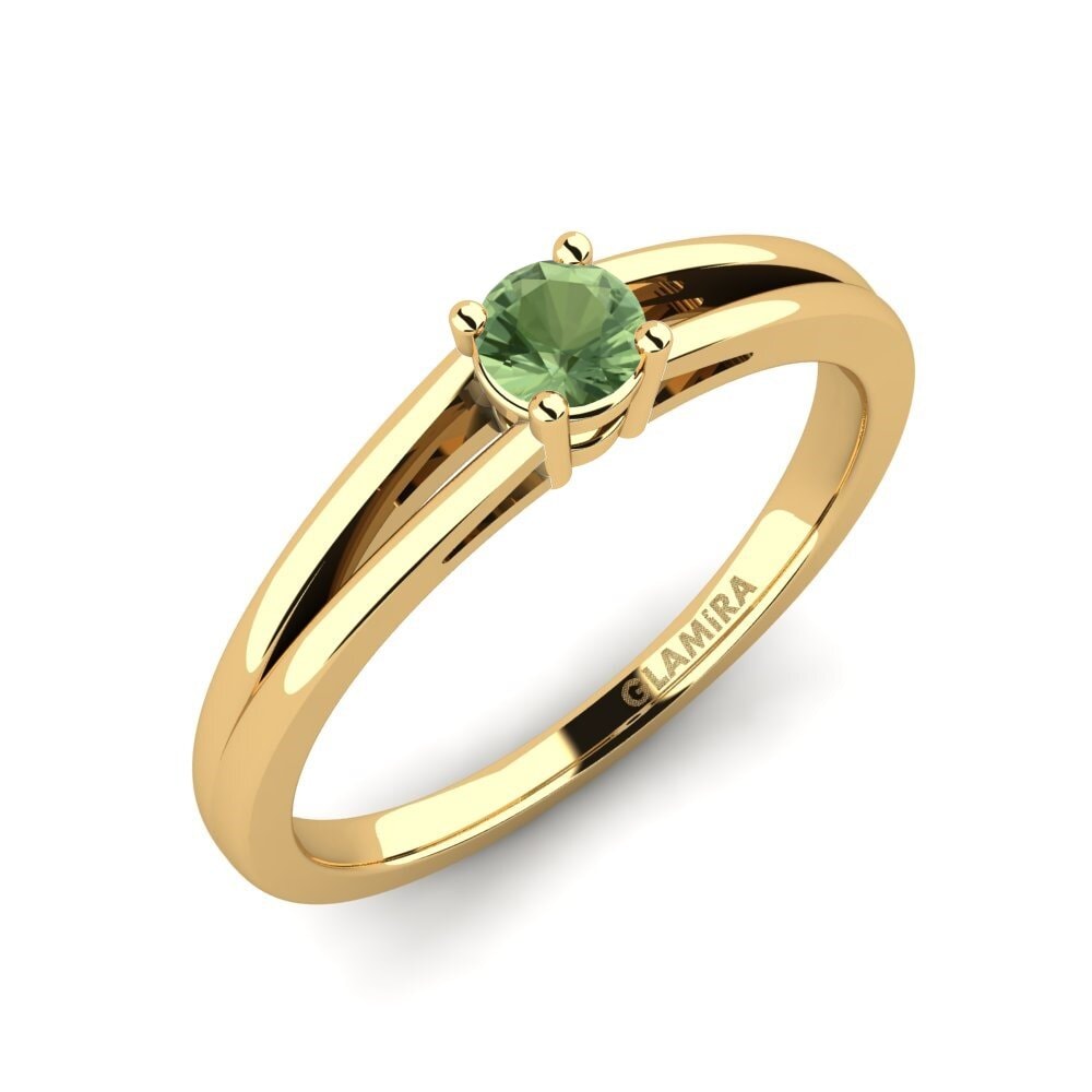14ct Yellow Gold Green Sapphire Engagement Ring Ellie