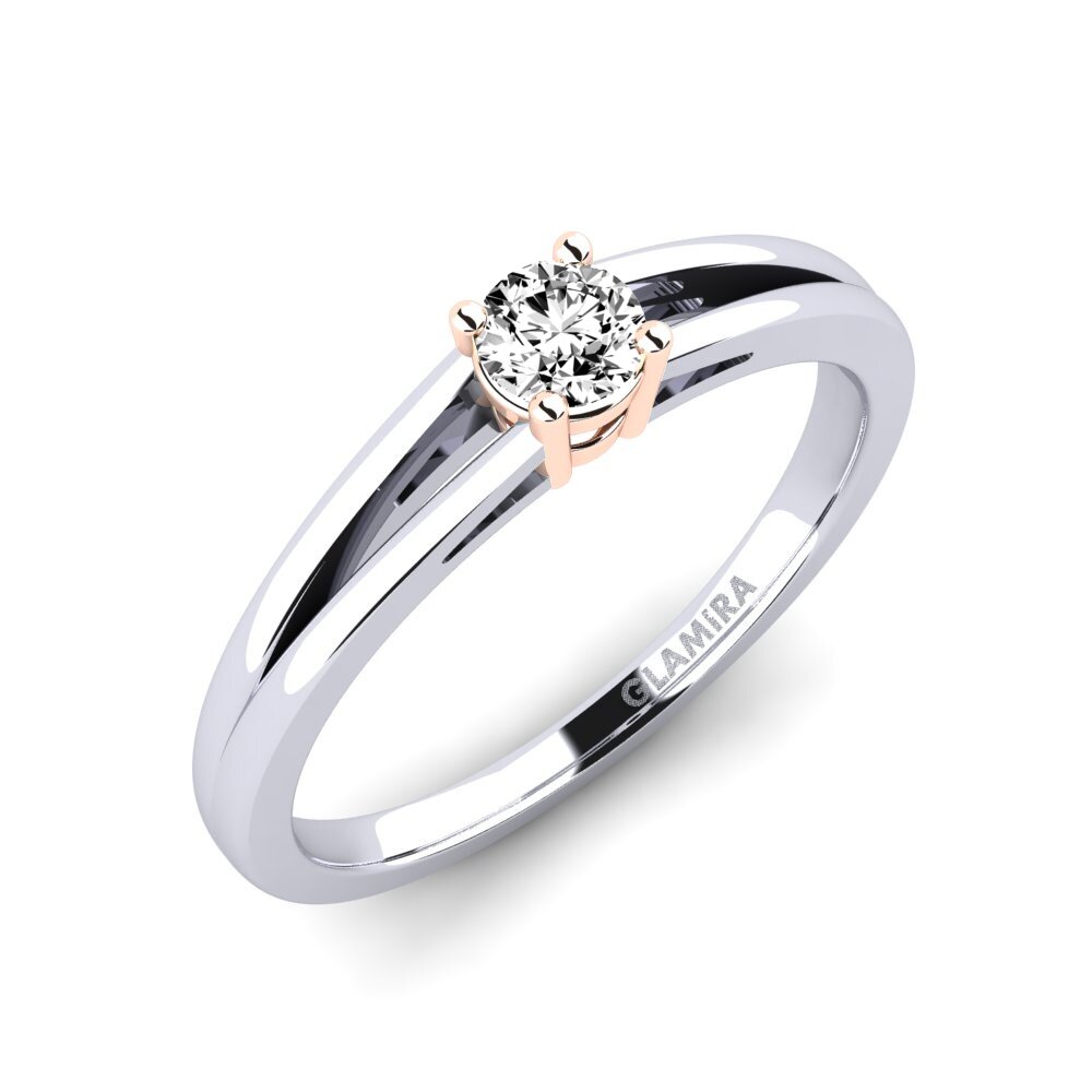 9ct White / Rose Gold Moissanite Engagement Ring Ellie