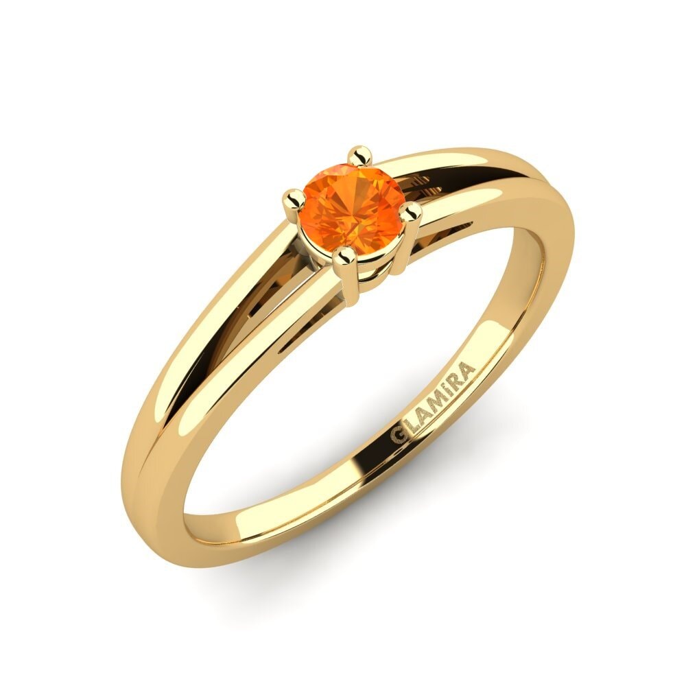 14ct Yellow Gold Orange Sapphire Engagement Ring Ellie