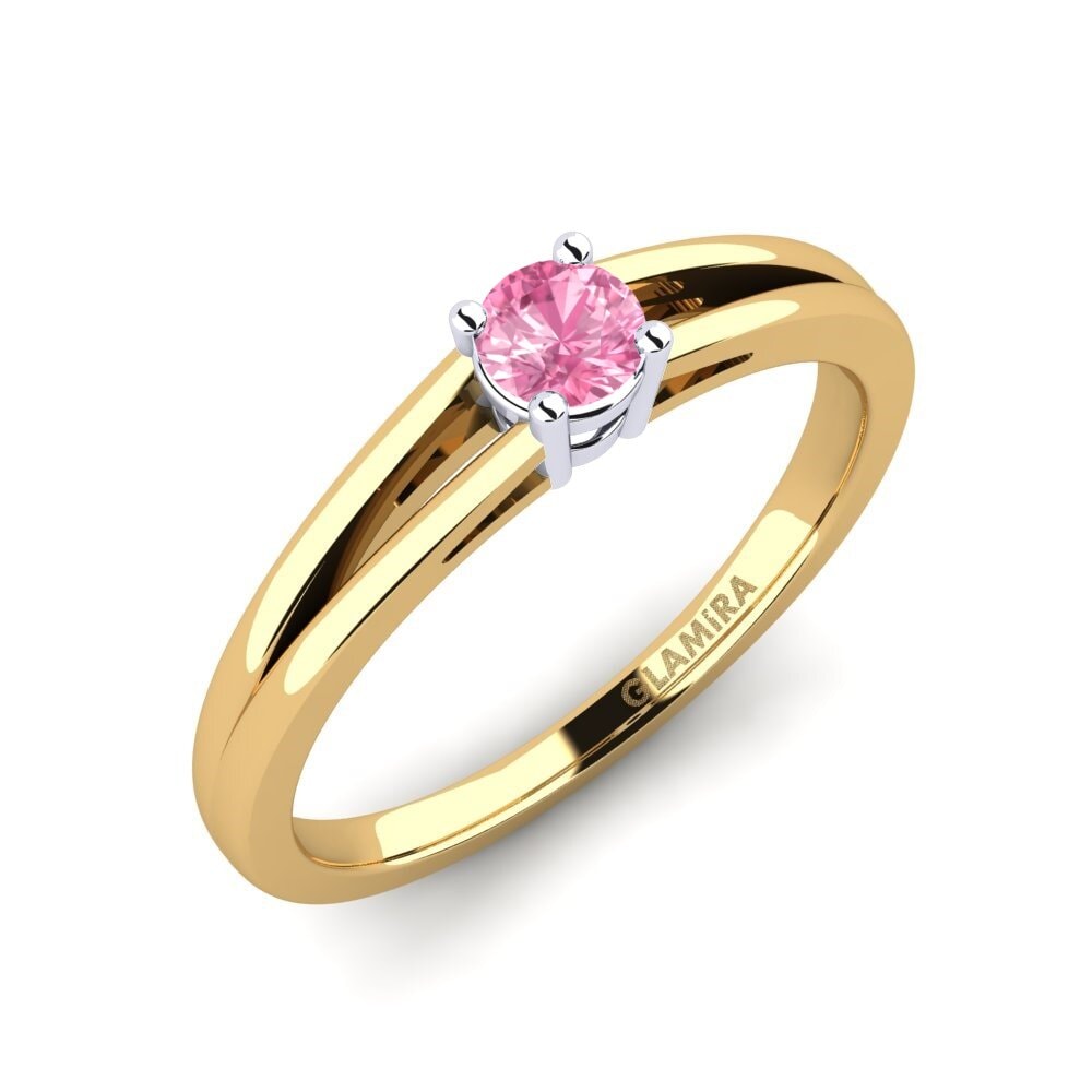 14ct Yellow / White Gold Pink Sapphire Engagement Ring Ellie