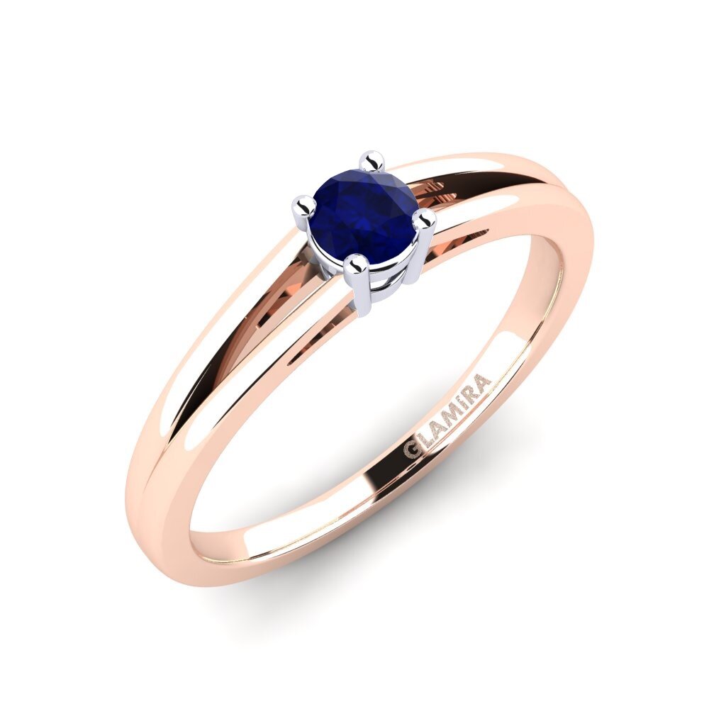 14ct Rose / White Gold Sapphire Engagement Ring Ellie