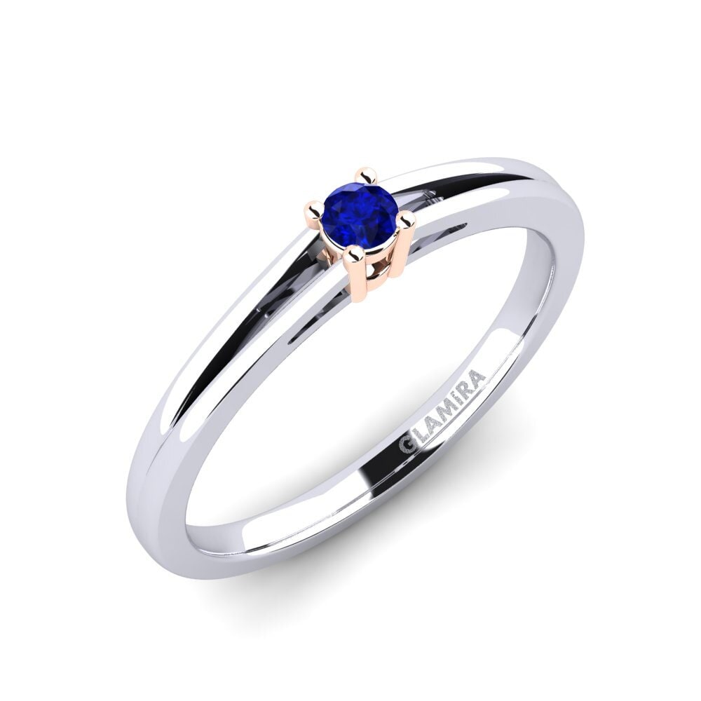 18ct White / Rose Gold Sapphire Engagement Ring Ellie 0.07 crt