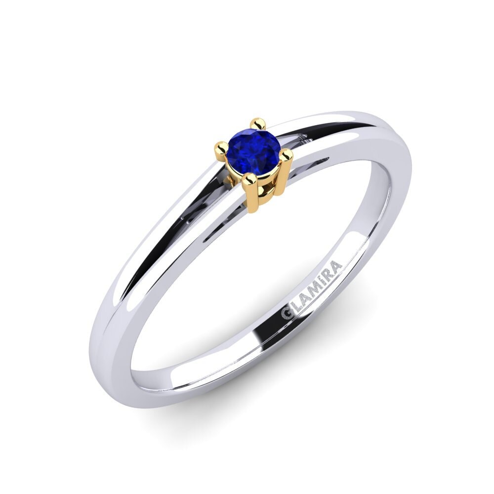 18ct White / Yellow Gold Sapphire Engagement Ring Ellie 0.07 crt