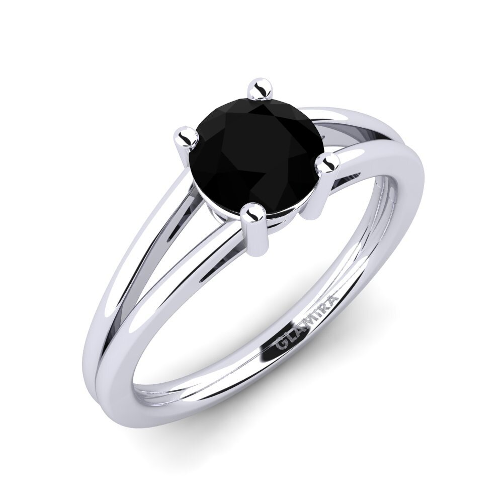 Black Sapphire Engagement Ring Ellie 1.0 crt