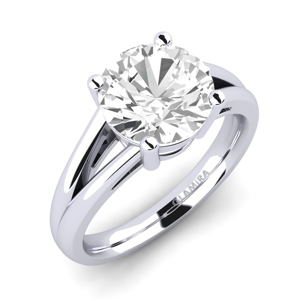 925 Prata de lei diamante-safira Anel de Noivado Ellie 3.0crt