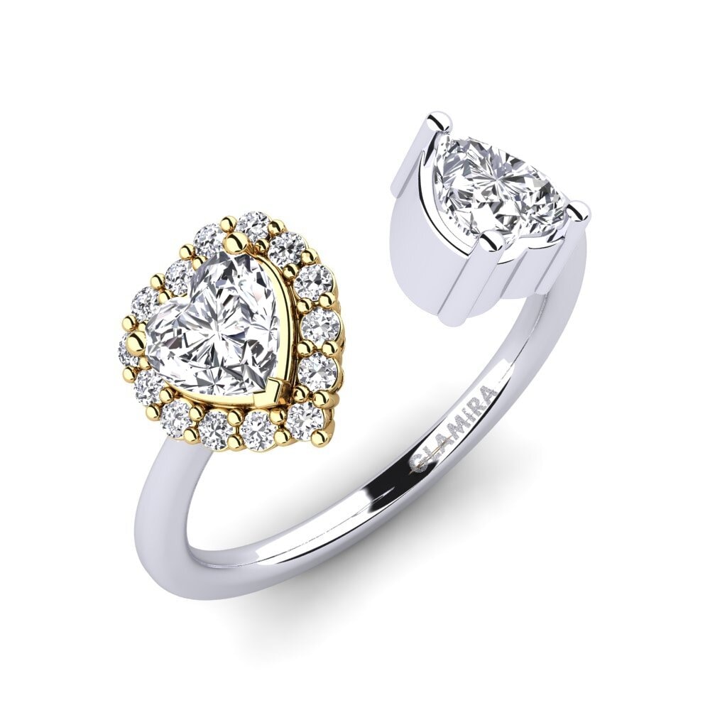 18K Wit & Geel Goud Diamant Dames Ring Ellish