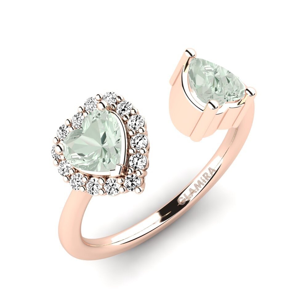 750 Rood Goud Groene Amethist Dames Ring Ellish