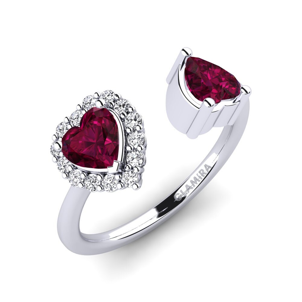 950 Platinum Rhodolite Garnet Women's Ring Ellish