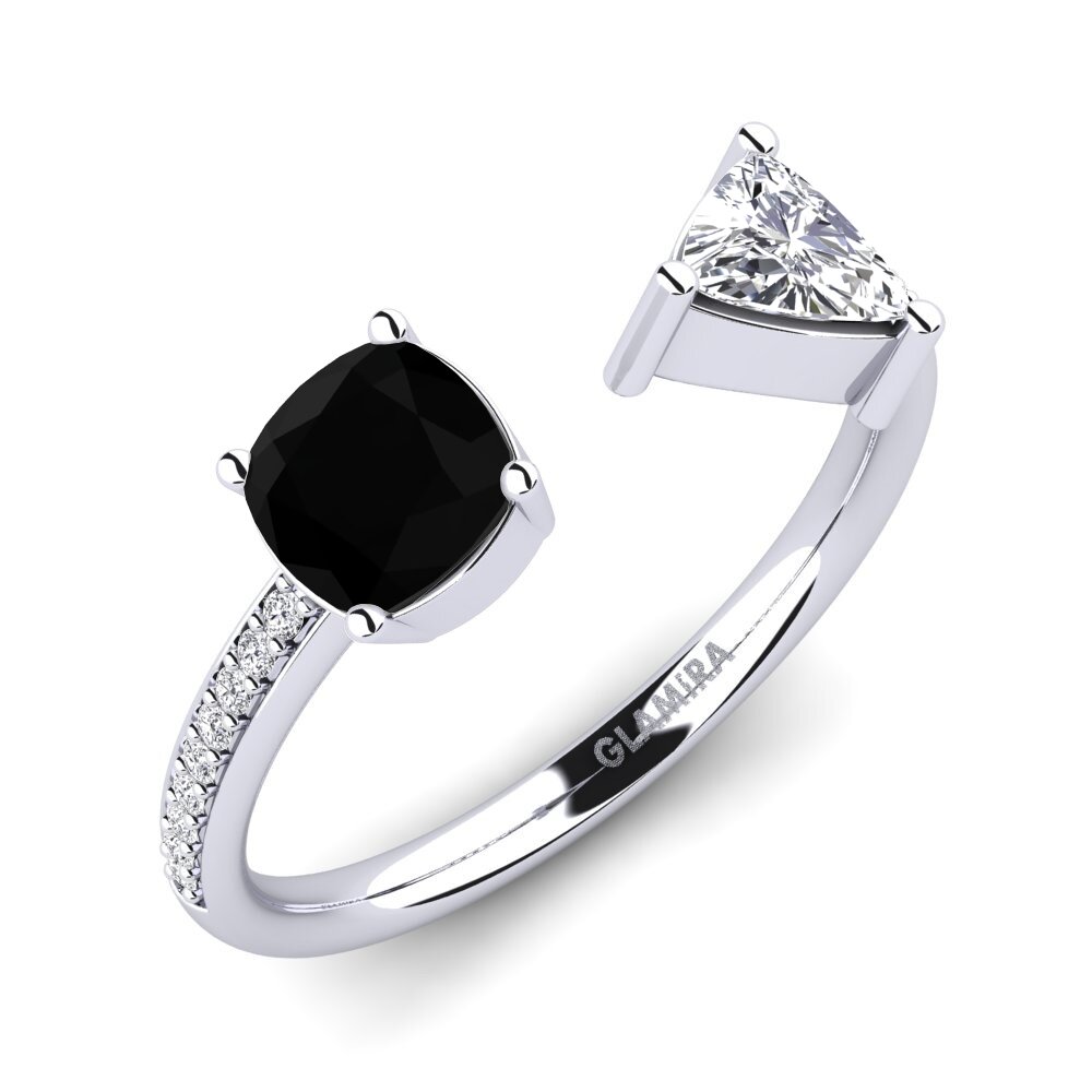 Onyx Noir Bague de fiançailles Ellissa