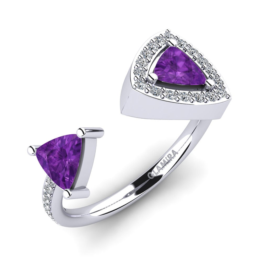 Trillion Amethyst Engagement Ring Ellmeria
