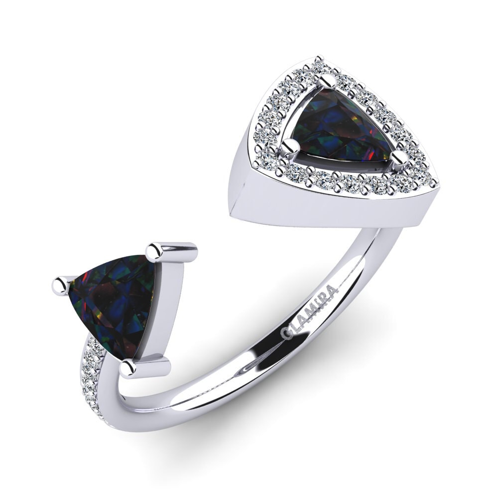 950 Platinum Black Opal Engagement Ring Ellmeria