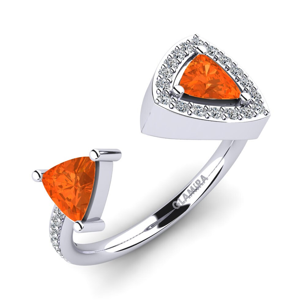 Trillion Fire Opal Engagement Ring Ellmeria