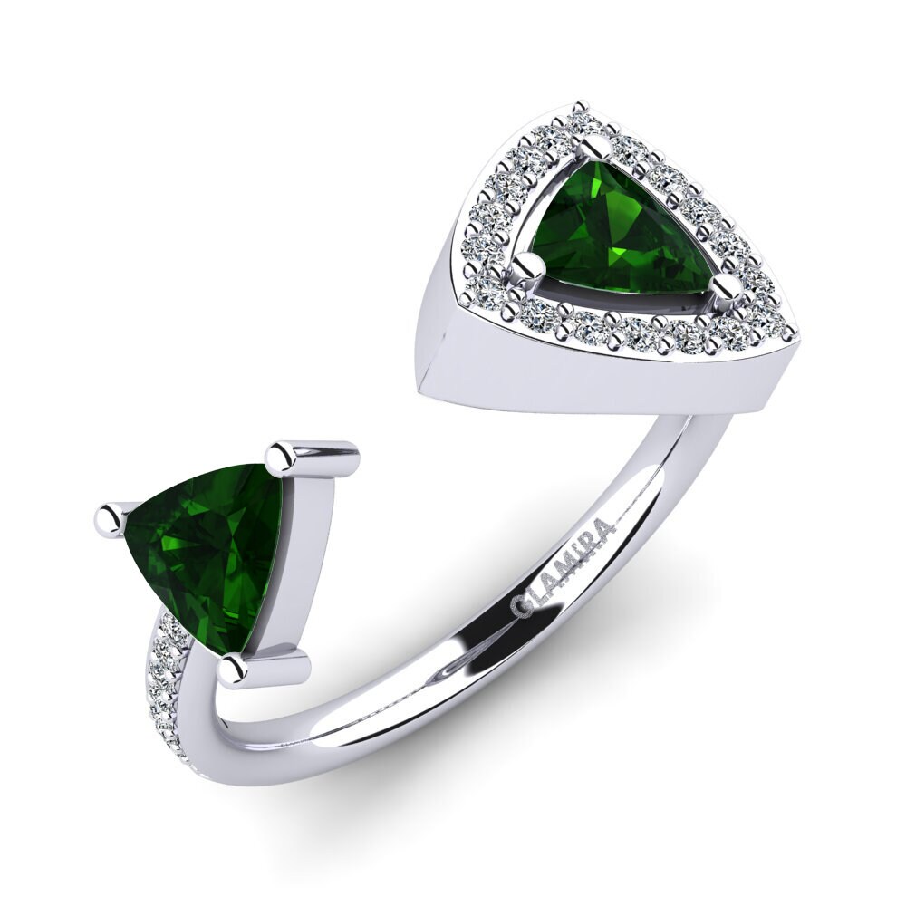 Trillion Green Tourmaline Engagement Ring Ellmeria