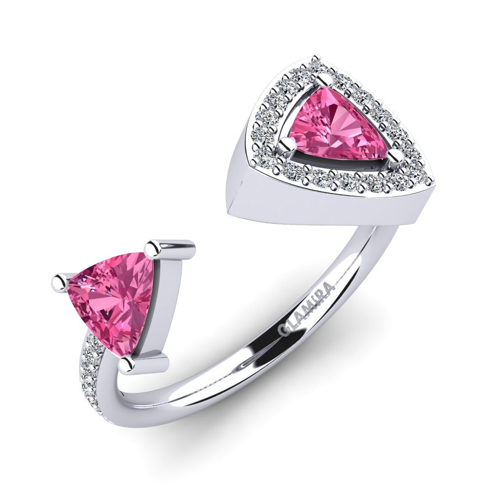 Trillion Pink Tourmaline Engagement Ring Ellmeria