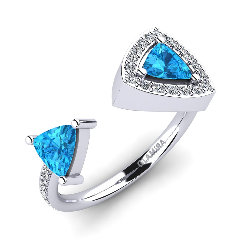 Trillion Blue Topaz Engagement Ring Ellmeria
