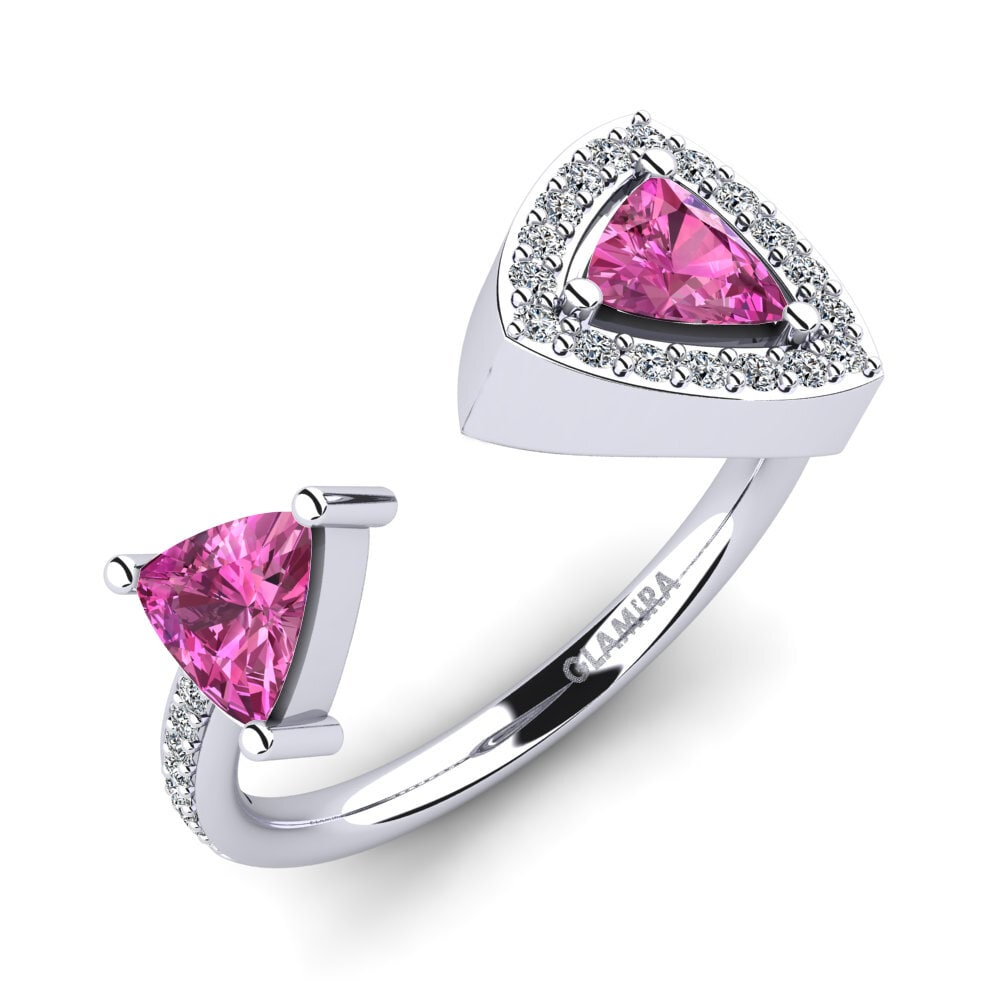 Trillion Pink Topaz Engagement Ring Ellmeria