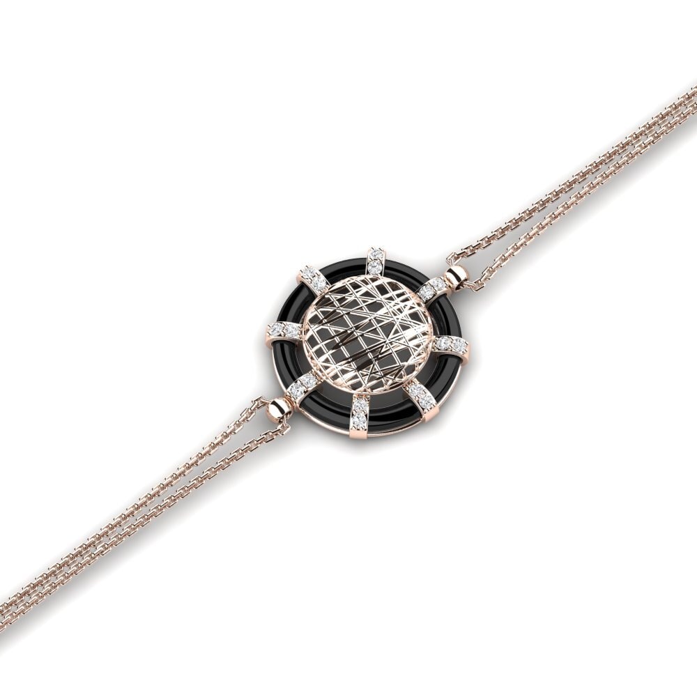 18k Oro Rosa Zafiro blanco Pulsera de Mujer Ellsworth