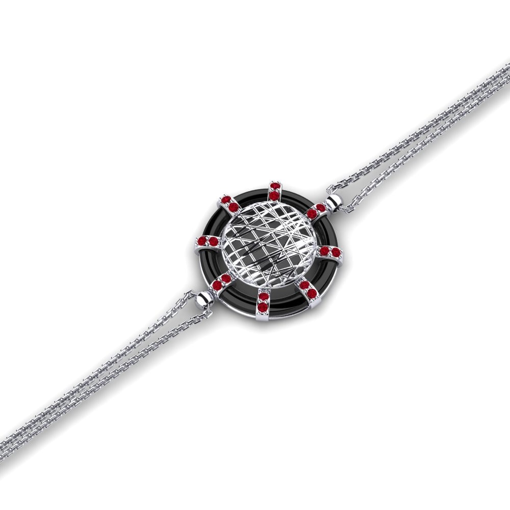 950 Palladium Red Zirconia Women's Bracelet Ellsworth