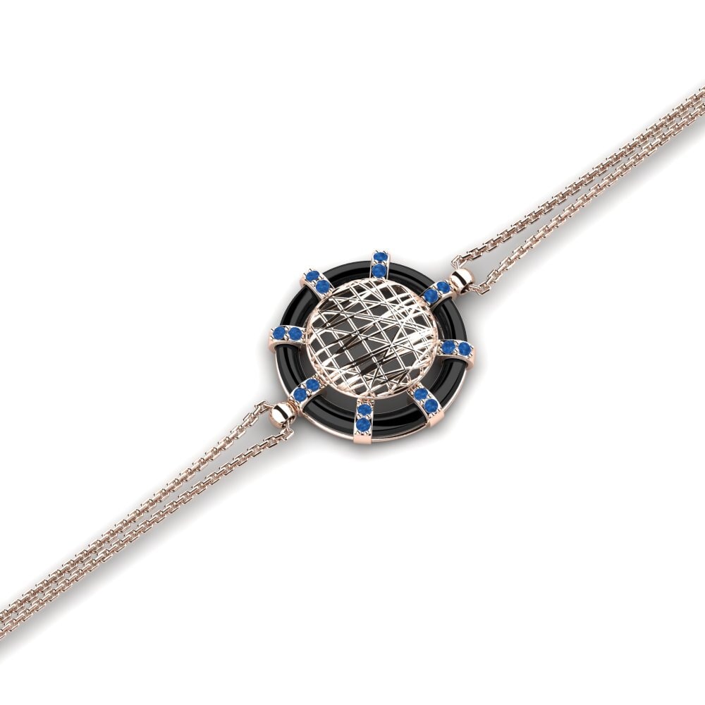 14K Rose Gold Dark Blue Zirconia Bracelet Ellsworth