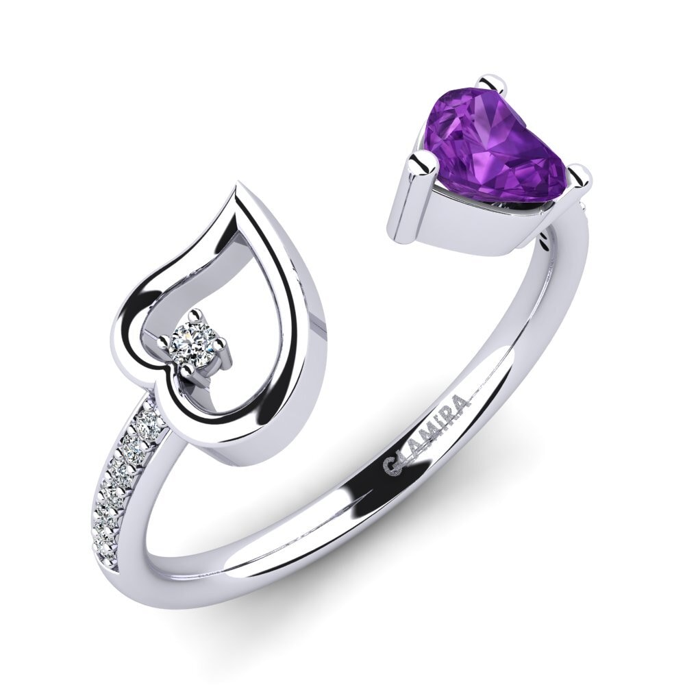 Heart Amethyst Ring Ellura