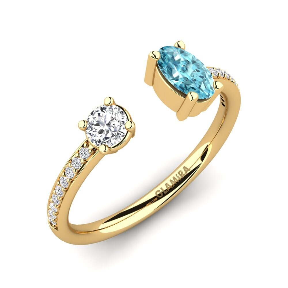 Zircon Bleu Bague Ellvira