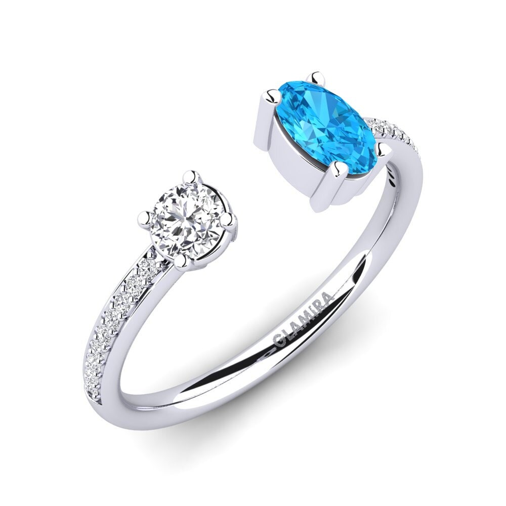 Topaze Bleue Bague Ellvira