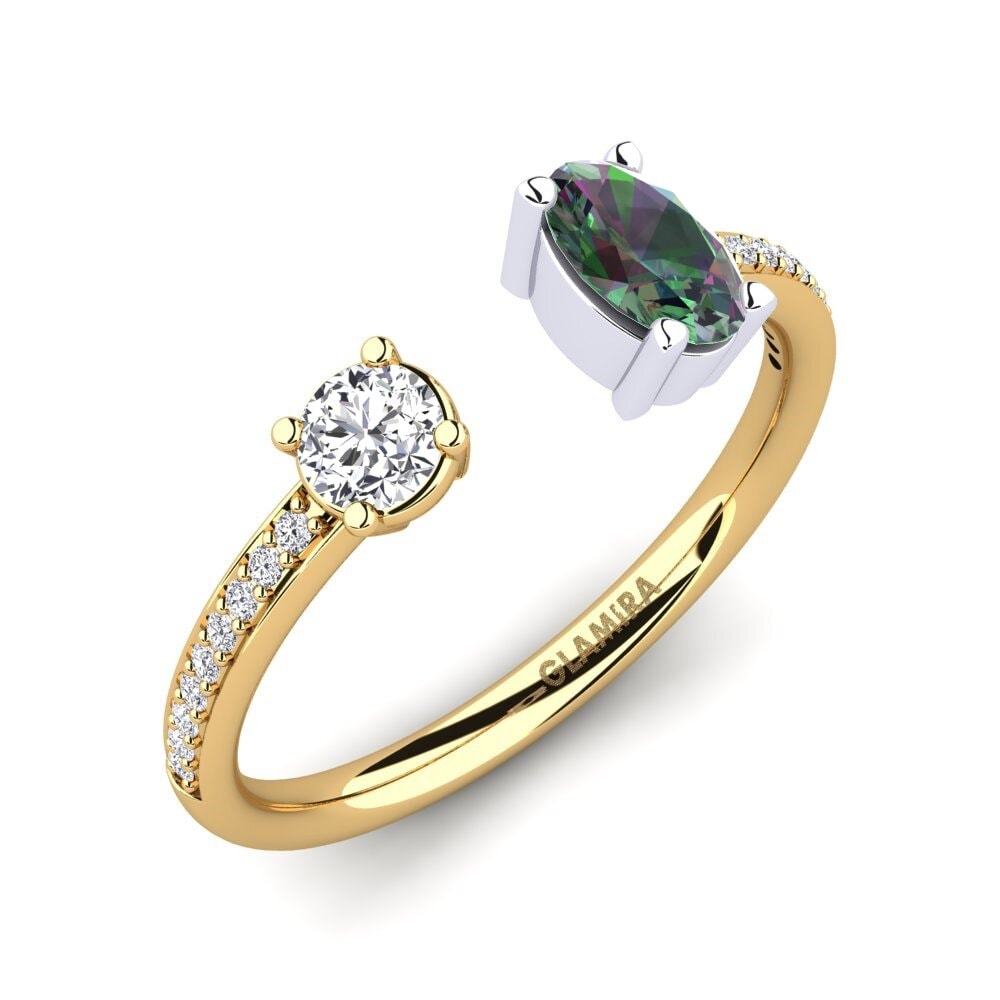 9ct Yellow & White Gold Mystic Topaz Ring Ellvira