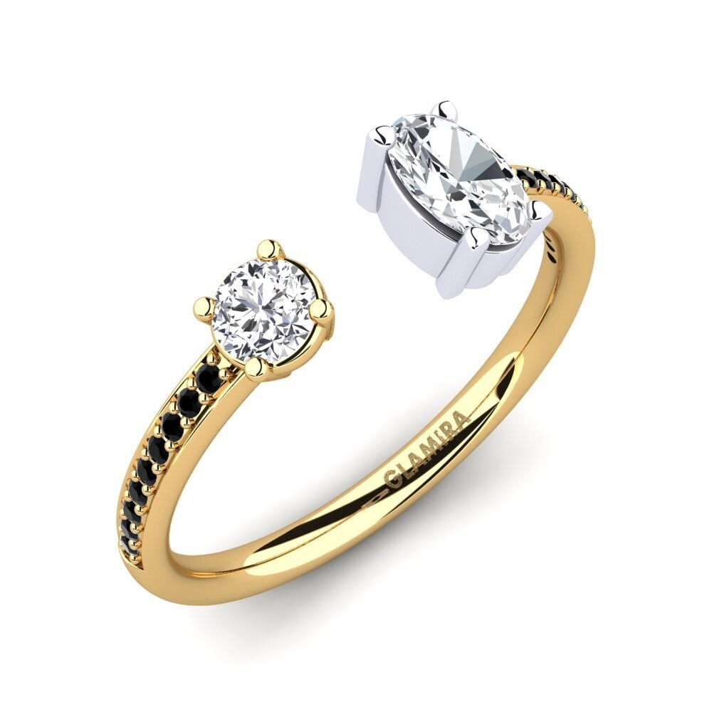14ct Yellow / White Gold White Zircon Ring Ellvira