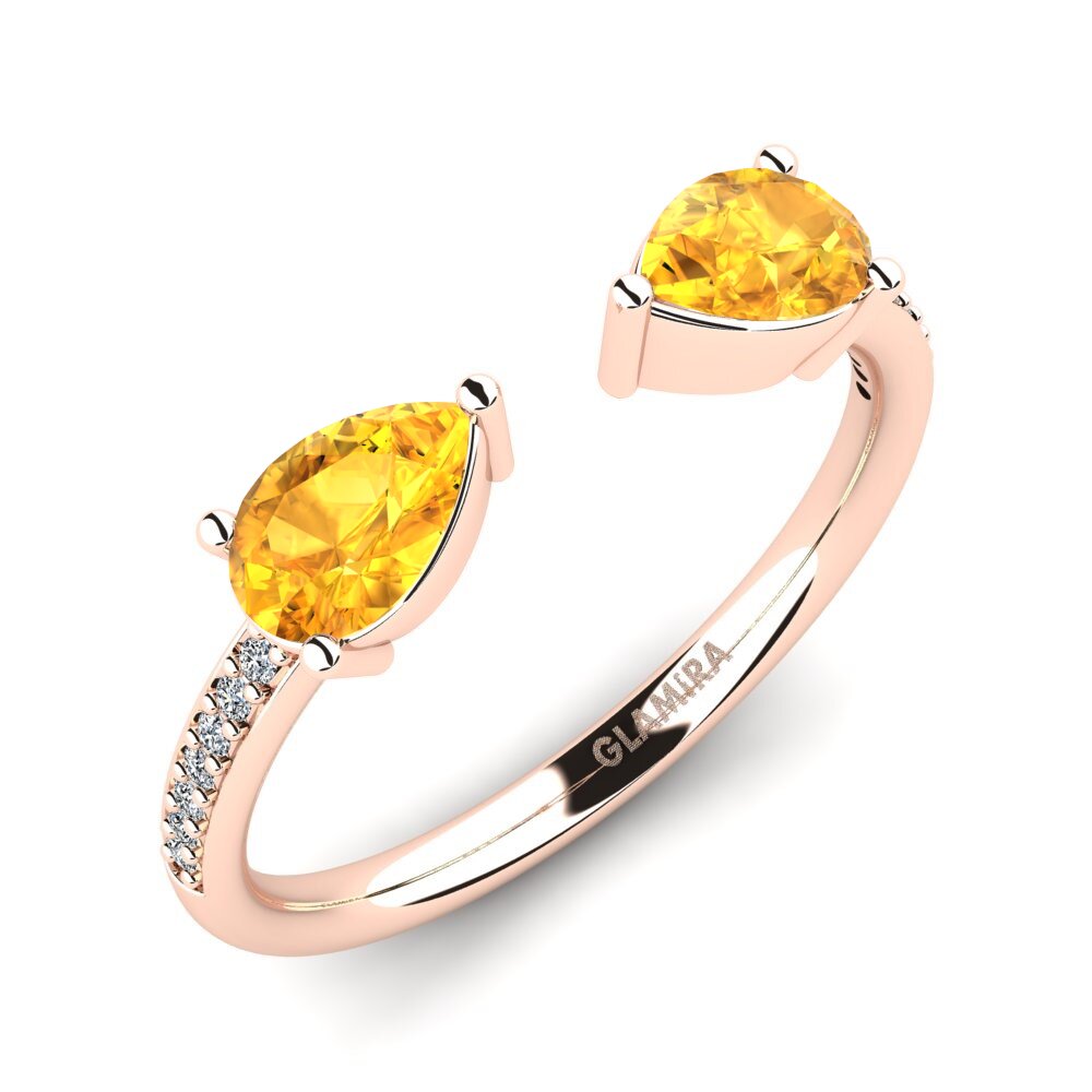 9k Rose Gold Citrine Engagement Ring Ellyn
