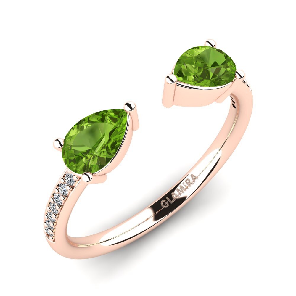 9k Rose Gold Peridot Engagement Ring Ellyn