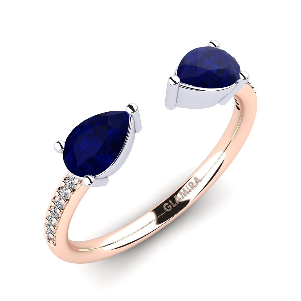 9k Rose & White Gold Sapphire Engagement Ring Ellyn