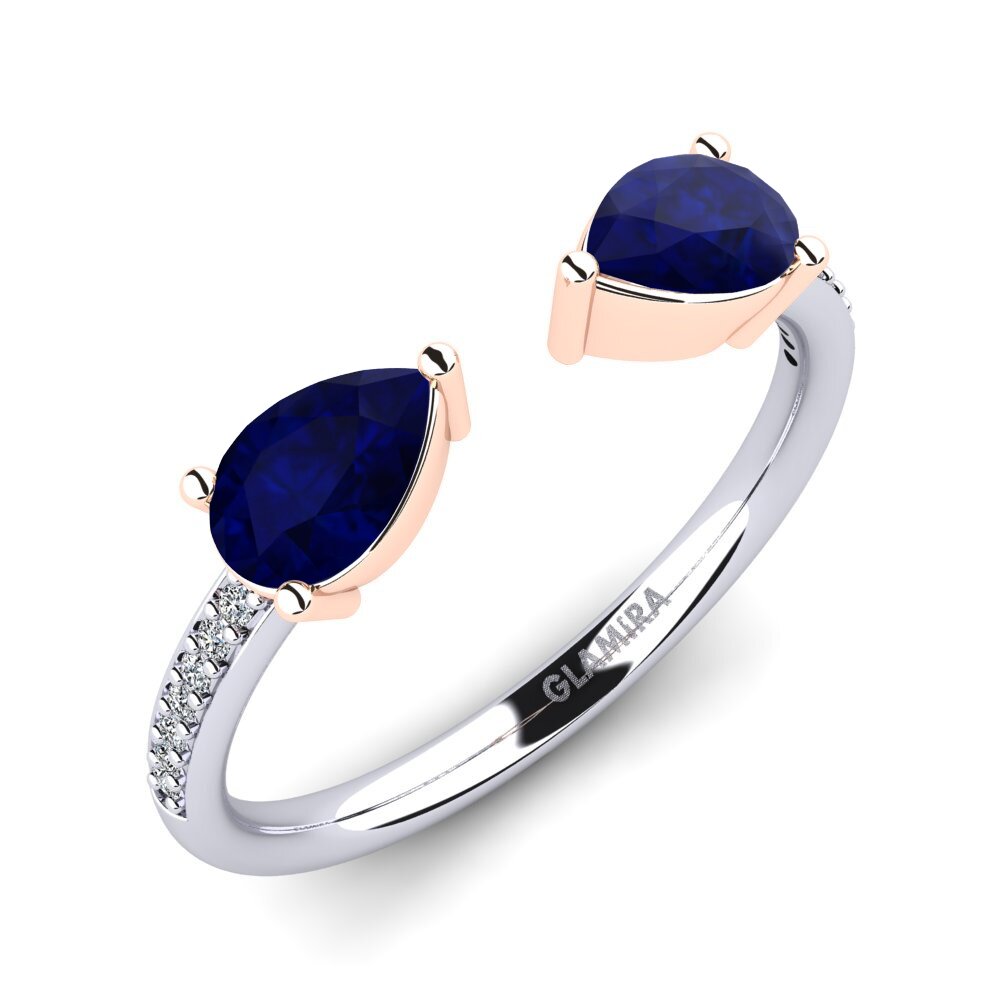 9k White & Rose Gold Sapphire Engagement Ring Ellyn