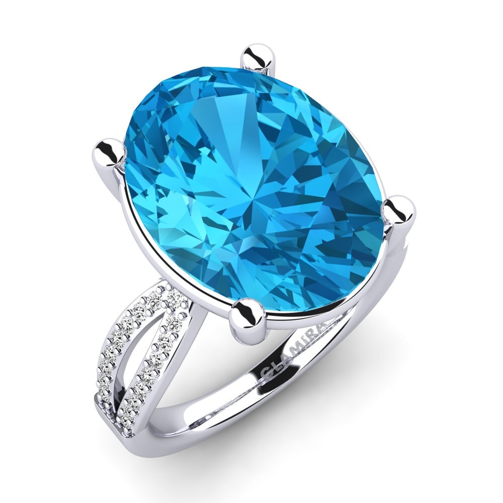 Topacio azul Anillo Elnora