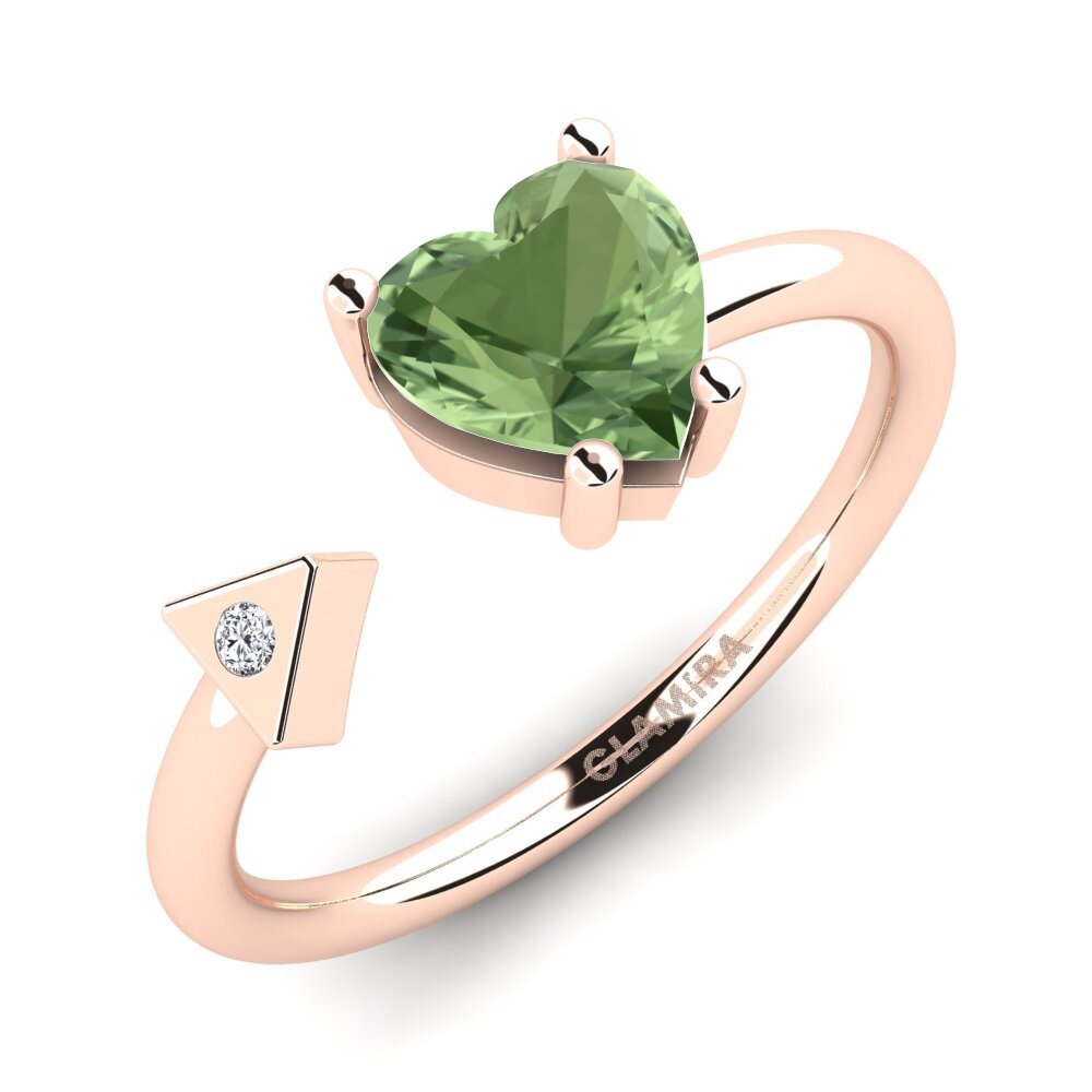 Rotgold 375 Grüner Saphir Ring Elodie