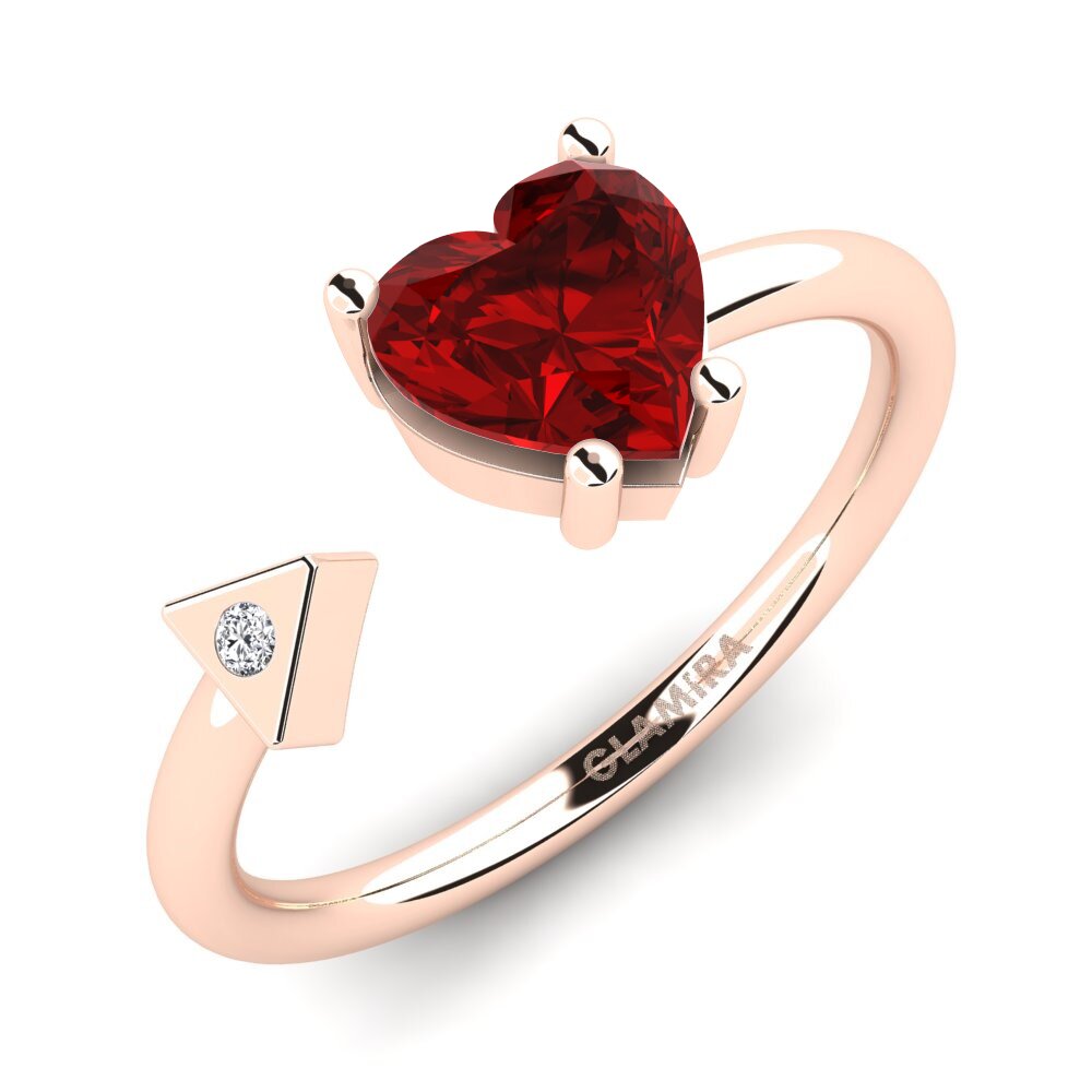 Rotgold 750 Rubin (im Labor gezüchtet) Ring Elodie