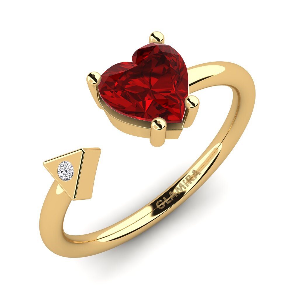 Gelbgold 750 Rubin (im Labor gezüchtet) Ring Elodie