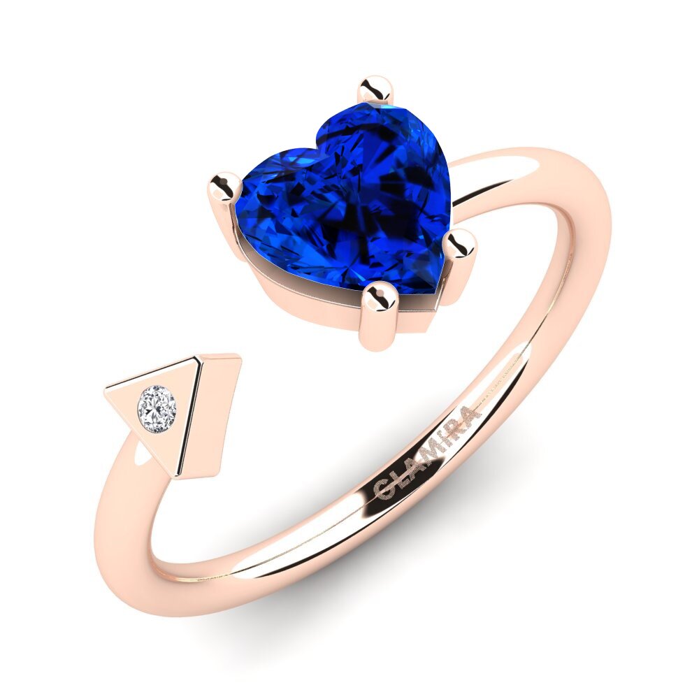 Rotgold 750 Saphir (im Labor gezüchtet) Ring Elodie