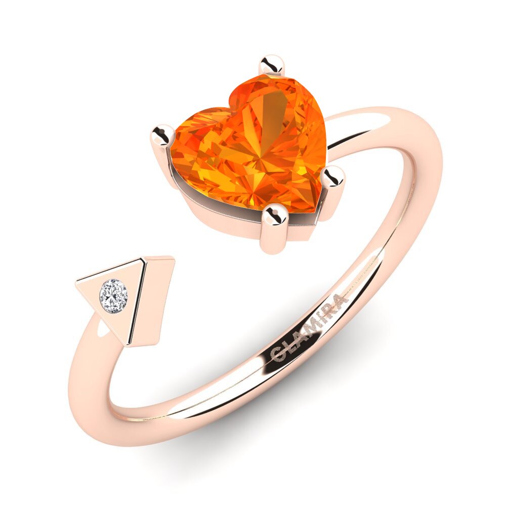 Rotgold 750 Orangefarbener Saphir Ring Elodie
