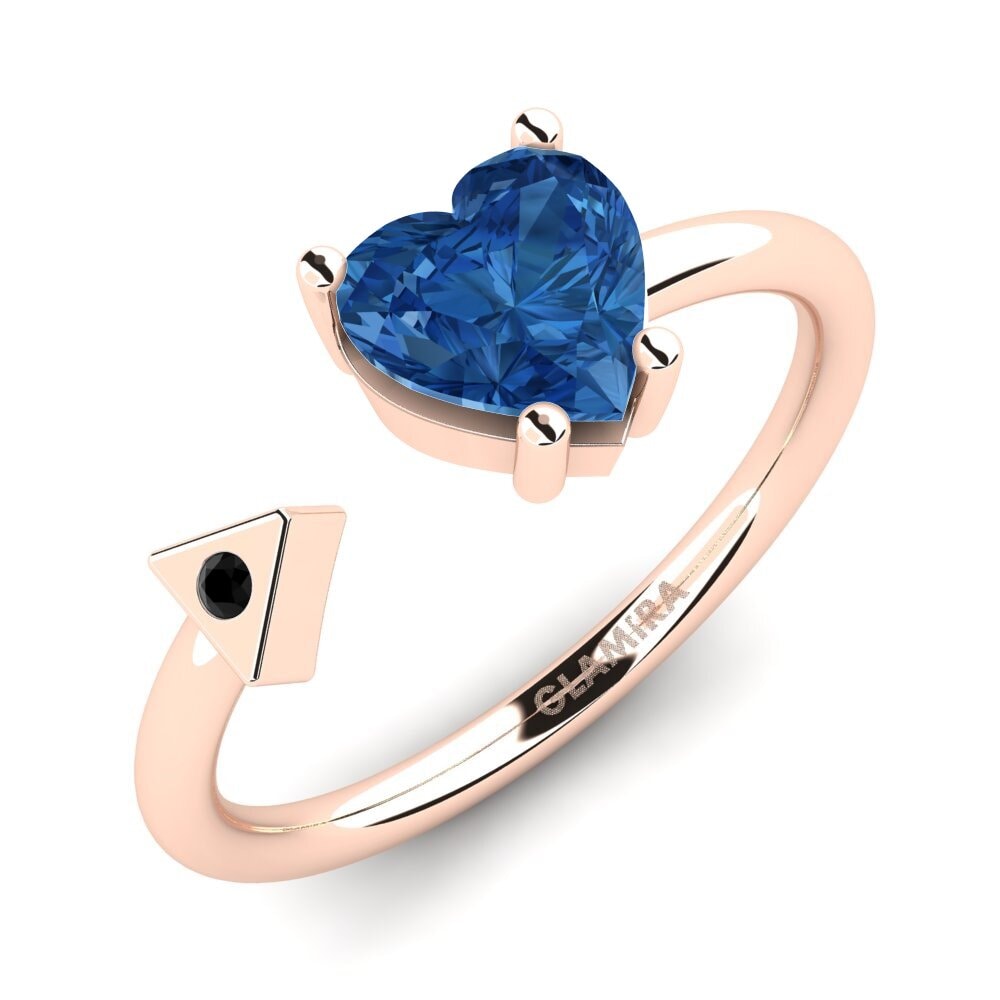 750 Rood Goud Donker Blauwe Zirkoon Ringen Elodie