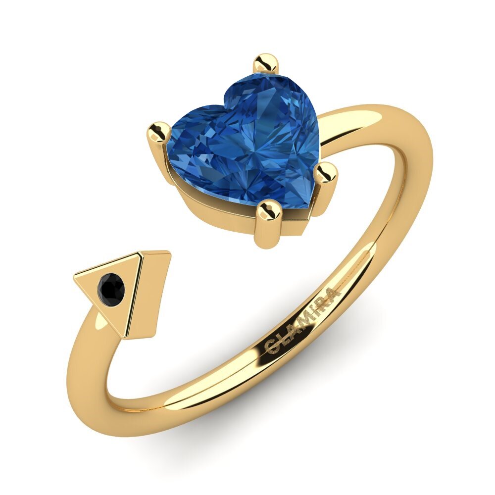 18K Geel Goud Donker Blauwe Zirkoon Ringen Elodie