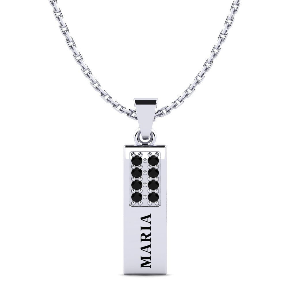 Weiß-Silber Schwarzer Diamant Damen anhänger Elois